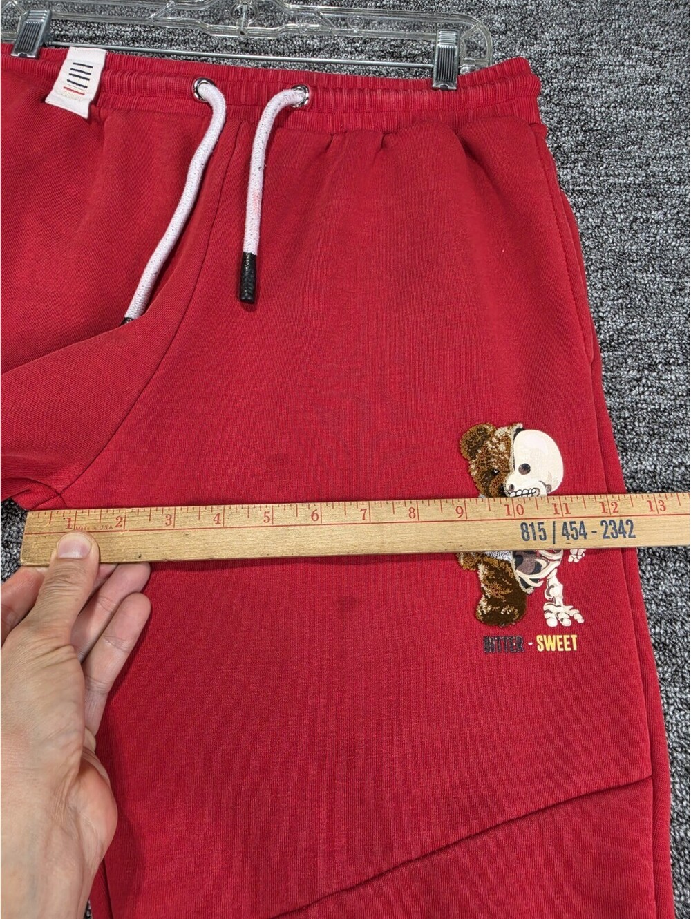 MILLION 400 Men's Red Fleece Jogger Sweatpants Embroidered Pockets XL - Picture 12 of 16